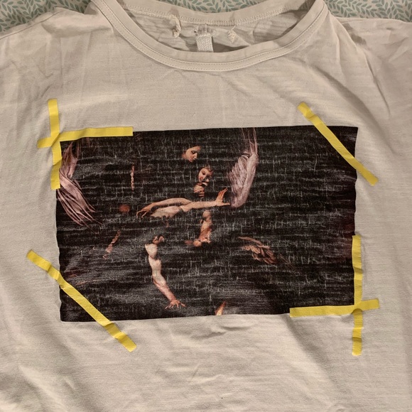 🟡Off-white Caravaggio White T-Shirt with stripe back🟡 - Picture 6 of 8